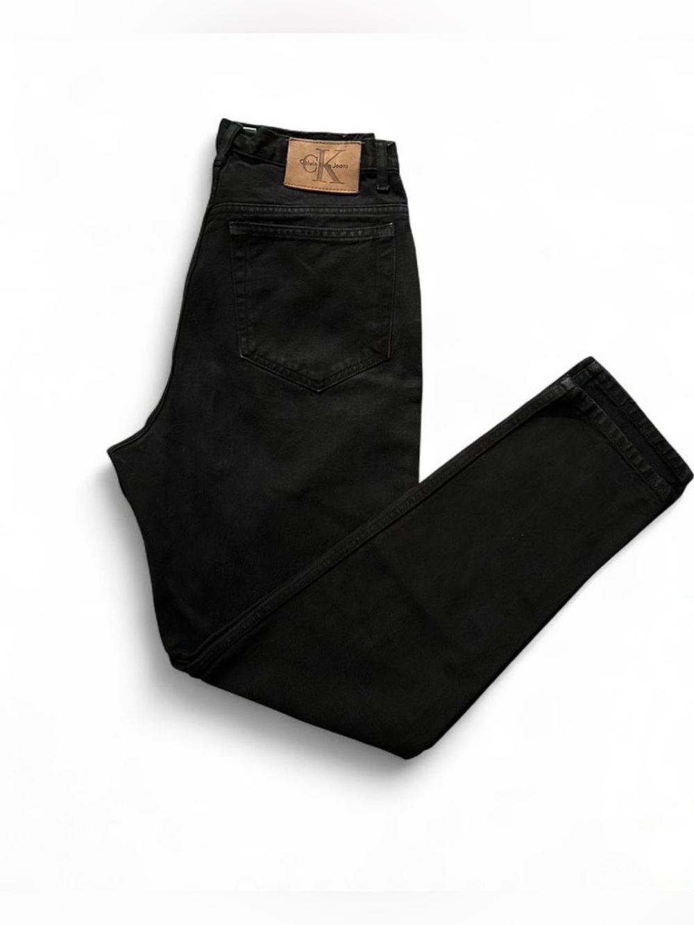 Calvin Klein Black High Waste Straight Jeans
